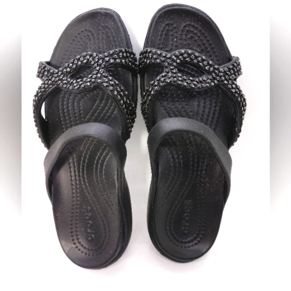 Crocs Meleen Twist Diamonte Black Sparkle Sandals